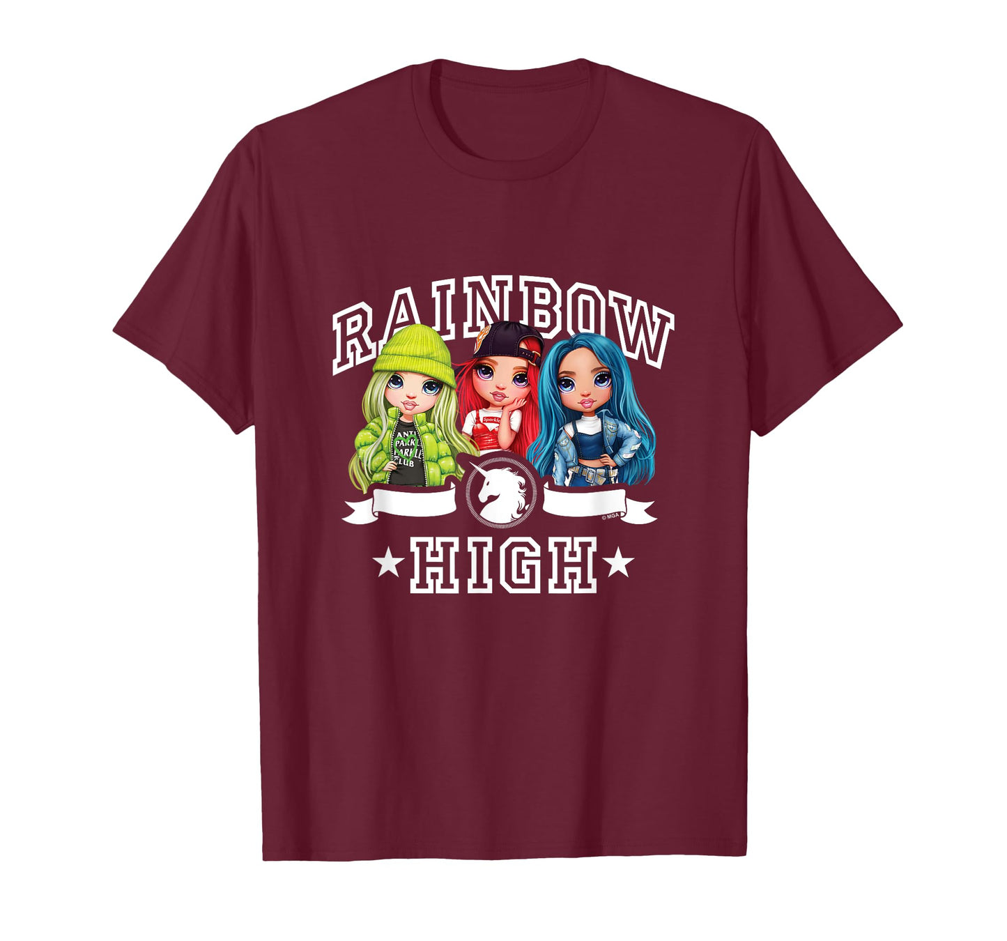Rainbow High - Skylar Ruby Jade Collegiate Unicorn Logo T-Shirt