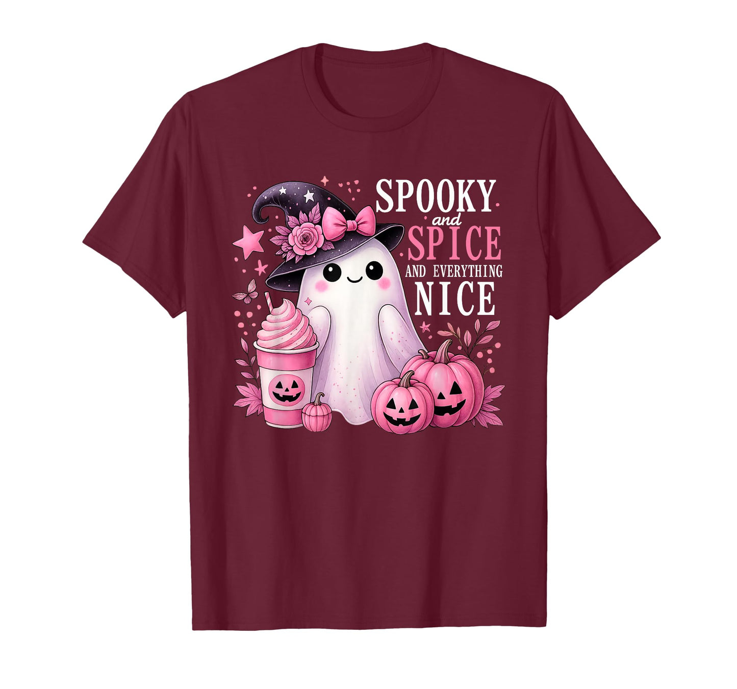 Spooky and Spice and Everything Nice Halloween Pink T-Shirt