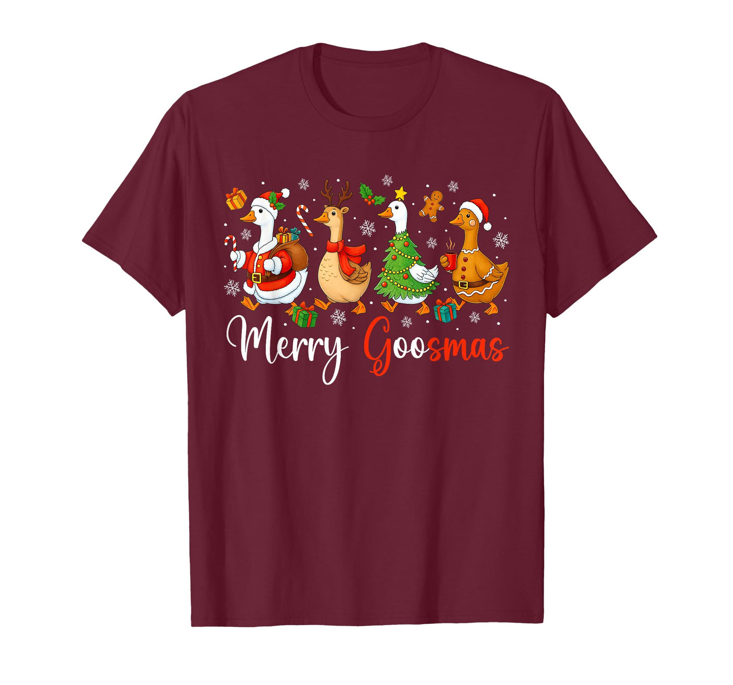 Christmas Silly Goose Funny Merry Goosemas Xmas Tree Kids T-Shirt