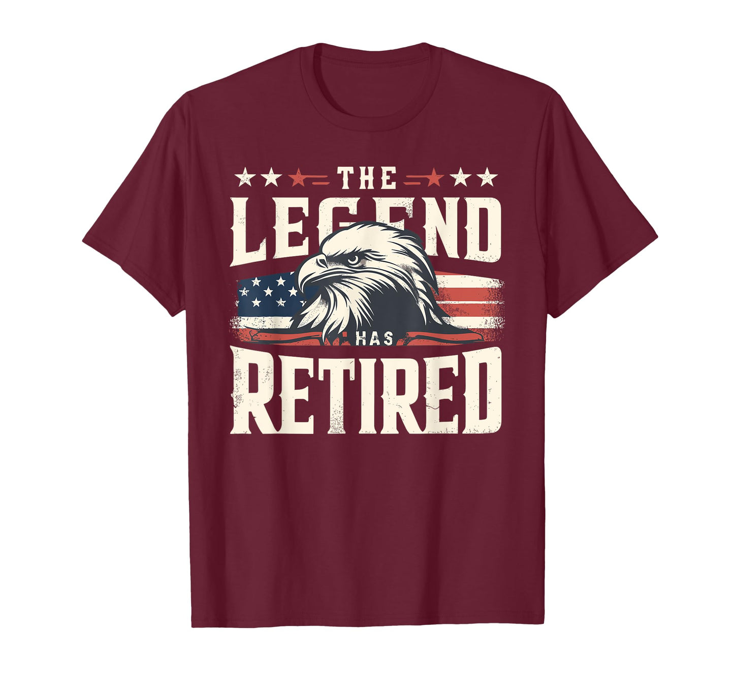 The Legend Has Retired American Flag Eagle Retirement Memory T-Shirt