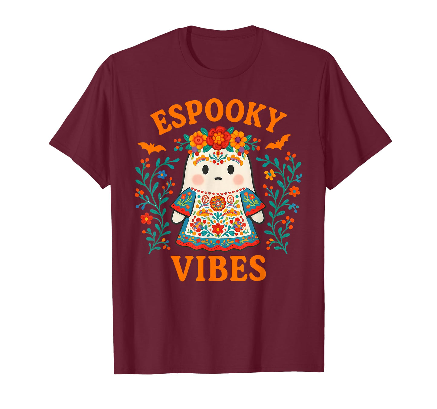 Espooky Vibes Maestra Halloween Spanish Mexican Boho Ghost T-Shirt