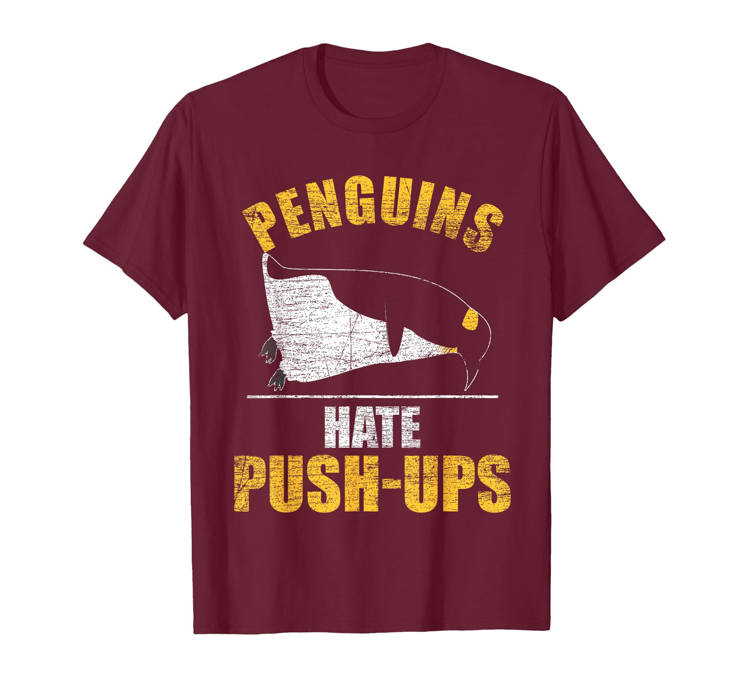 Penguin T-Shirt Penguins Hate Push-Ups - Training Workout T-Shirt