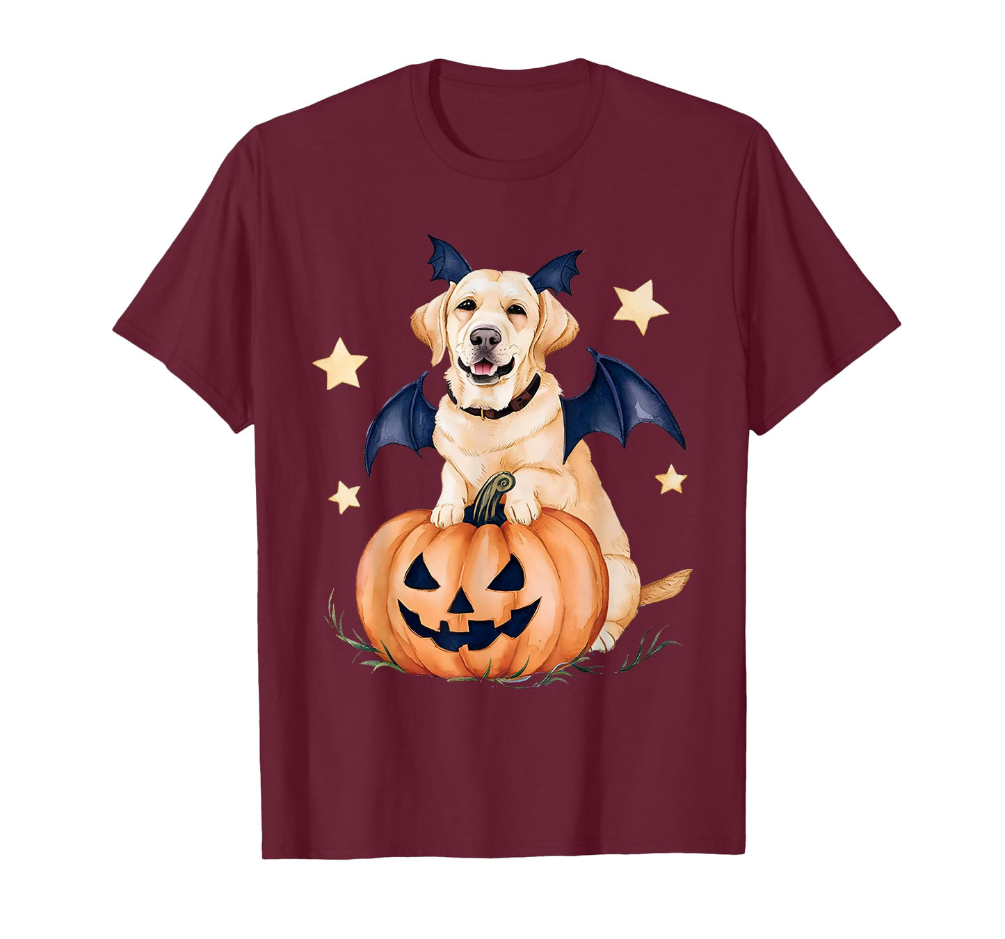 Labrador Pumpkin Witch Golden Labrador Halloween Ghost Dog T-Shirt