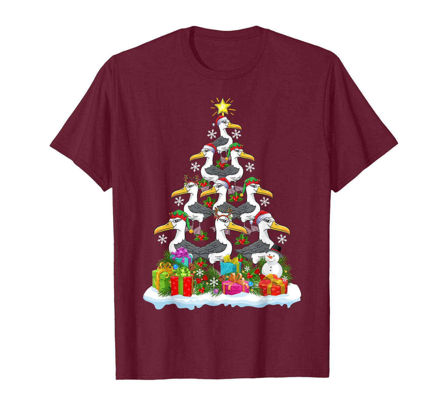 Albatross Bird Xmas Tree Lighting Santa Albatross Christmas T-Shirt
