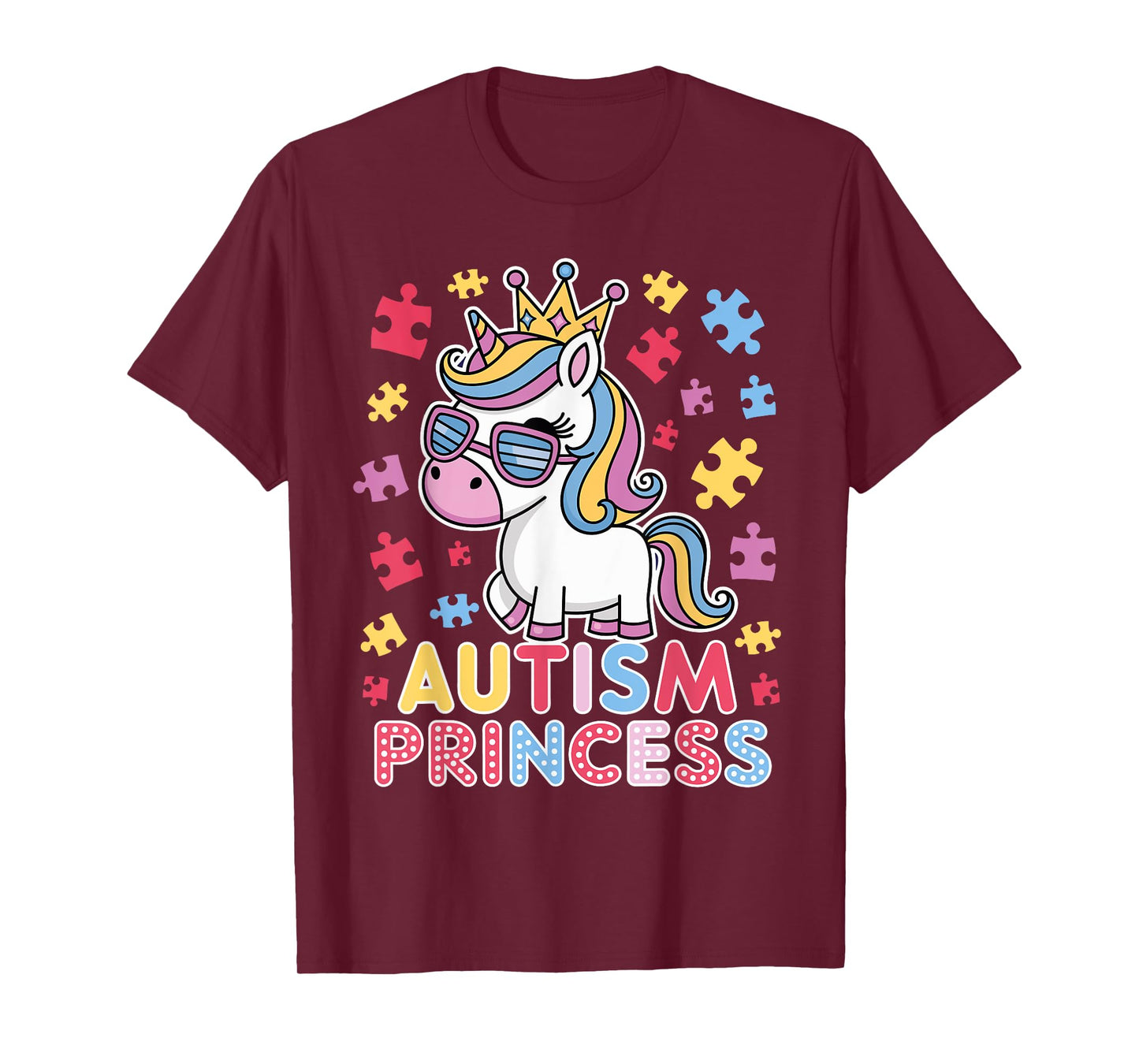 Cute Autism Princess Unicorn Girls Daughter Autism Awareness T-Shirt