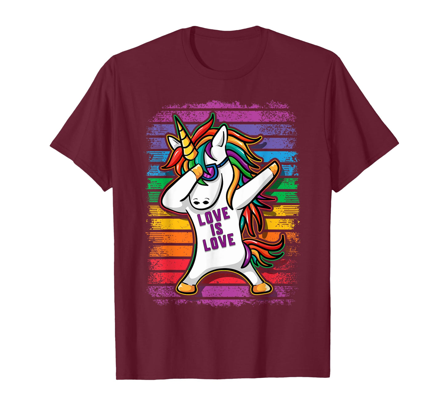 Gay Pride Dabbing Unicorn Love Is Love T-Shirt