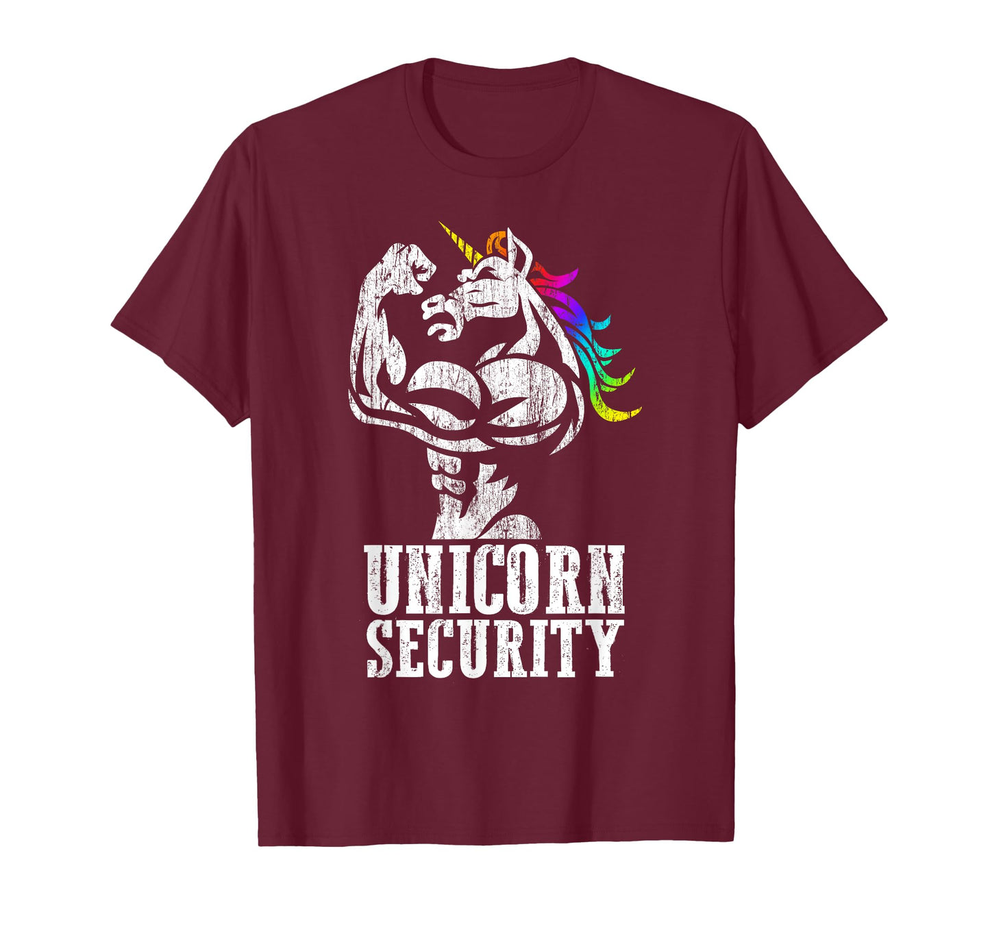 Unicorn Security Rainbow Muscle Manly Funny Christmas Gift T-Shirt