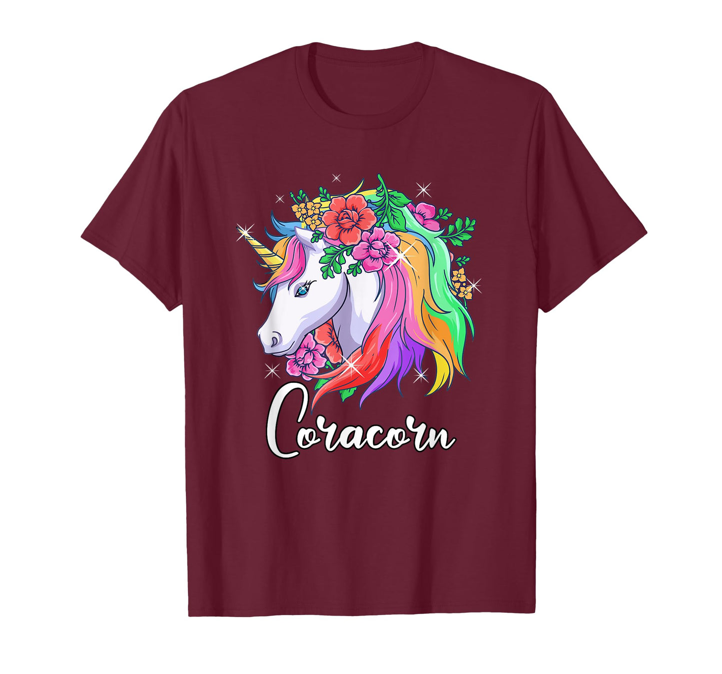 Cute Coracorn Personalized Name Unicorn Cora T-Shirt