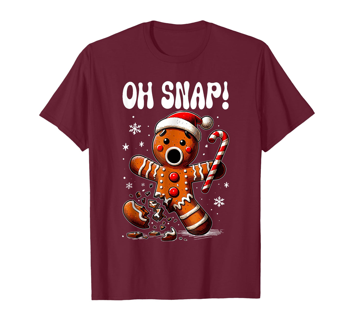 Funny Christmas Gingerbread Man Oh Snap Outfit Pajama T-Shirt