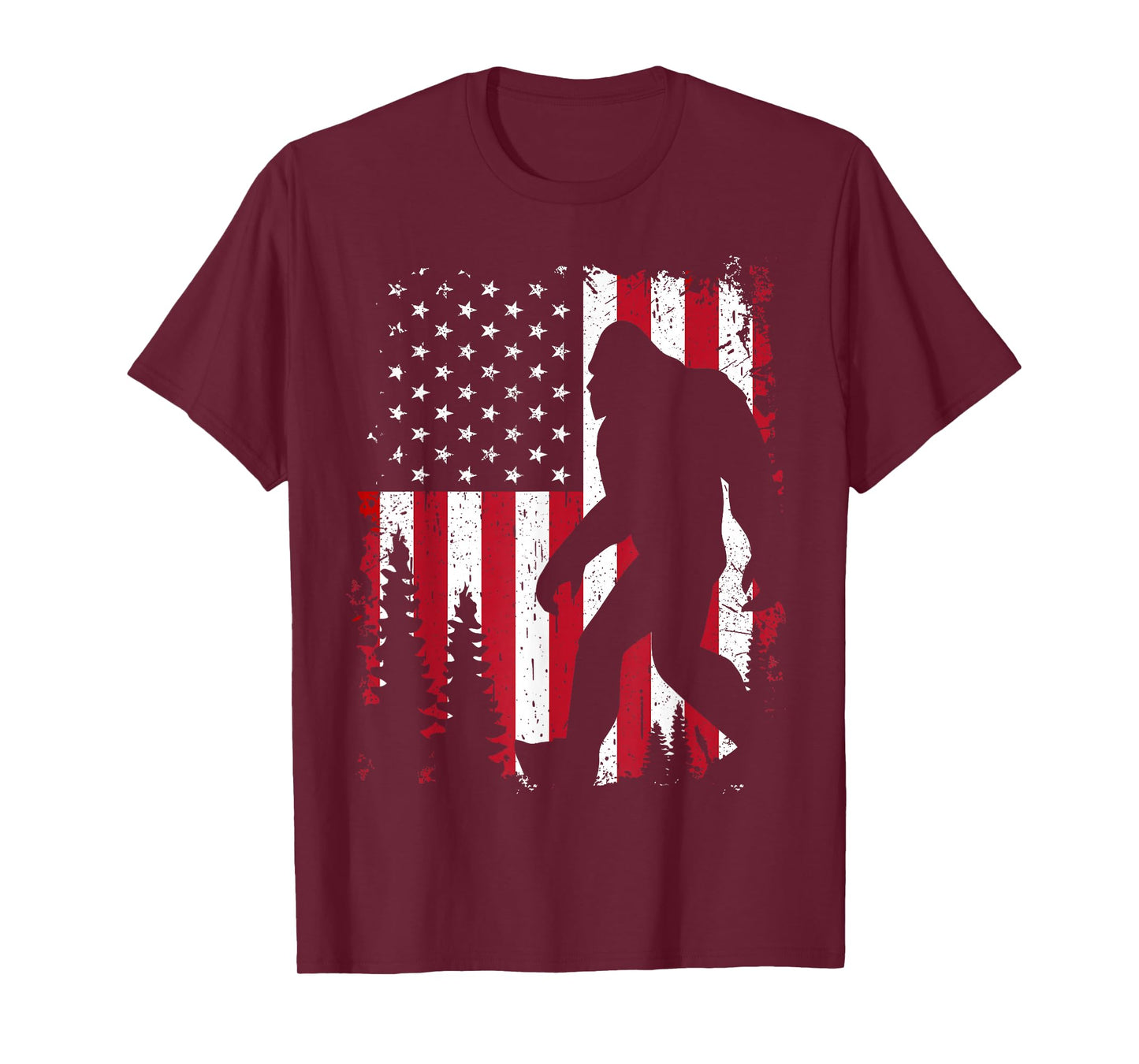 Bigfoot 4th of July American USA Flag Patriotic Kids T-Shirt