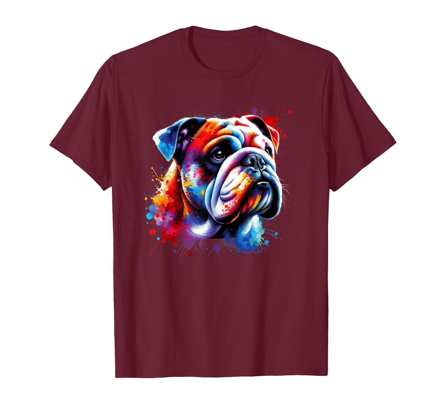 Colorful Splash Art Bulldog English Bulldogs T-Shirt