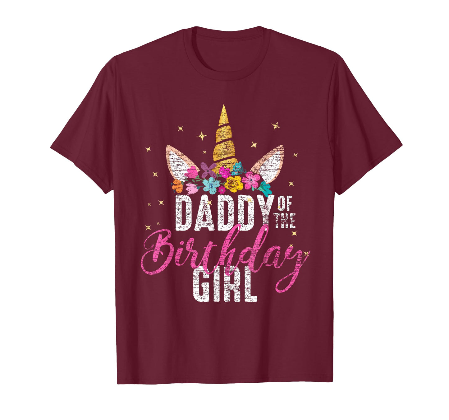 Daddy Of The Birthday Girl Father Gift Unicorn Birthday T-Shirt