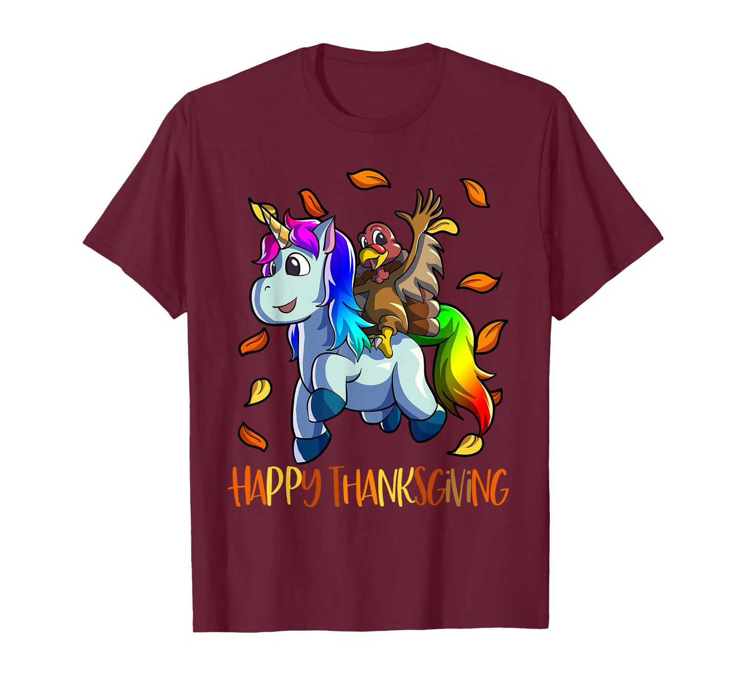 Unicorn Thanksgiving Shirt Girls Kids Unicorn Turkey T-Shirt
