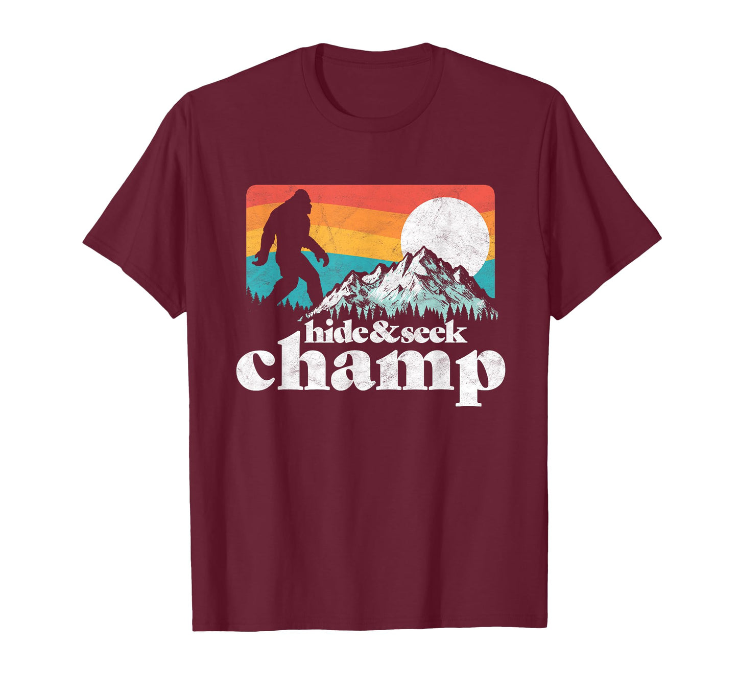 Hide & Seek Champ Funny Bigfoot Mountains T-Shirt T-Shirt