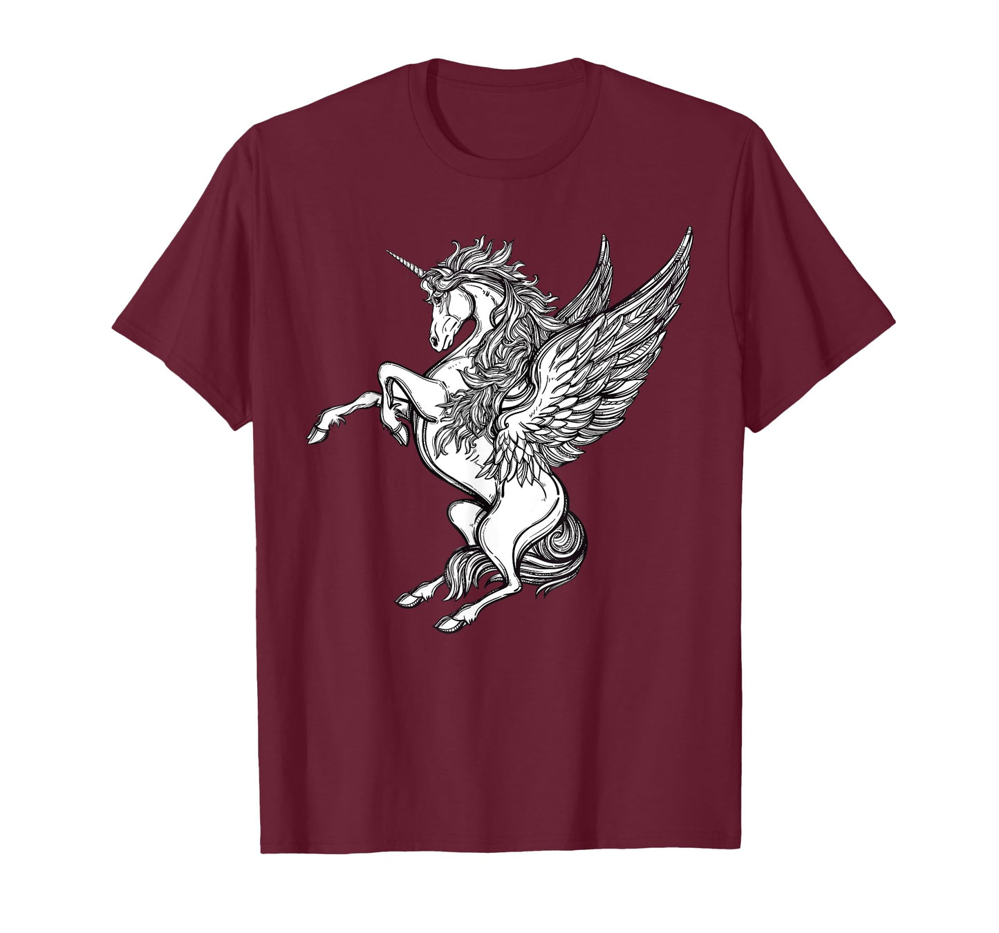 Victorian Unicorn Tshirt - Magic Fairy Pegasus Engraving Tee T-Shirt