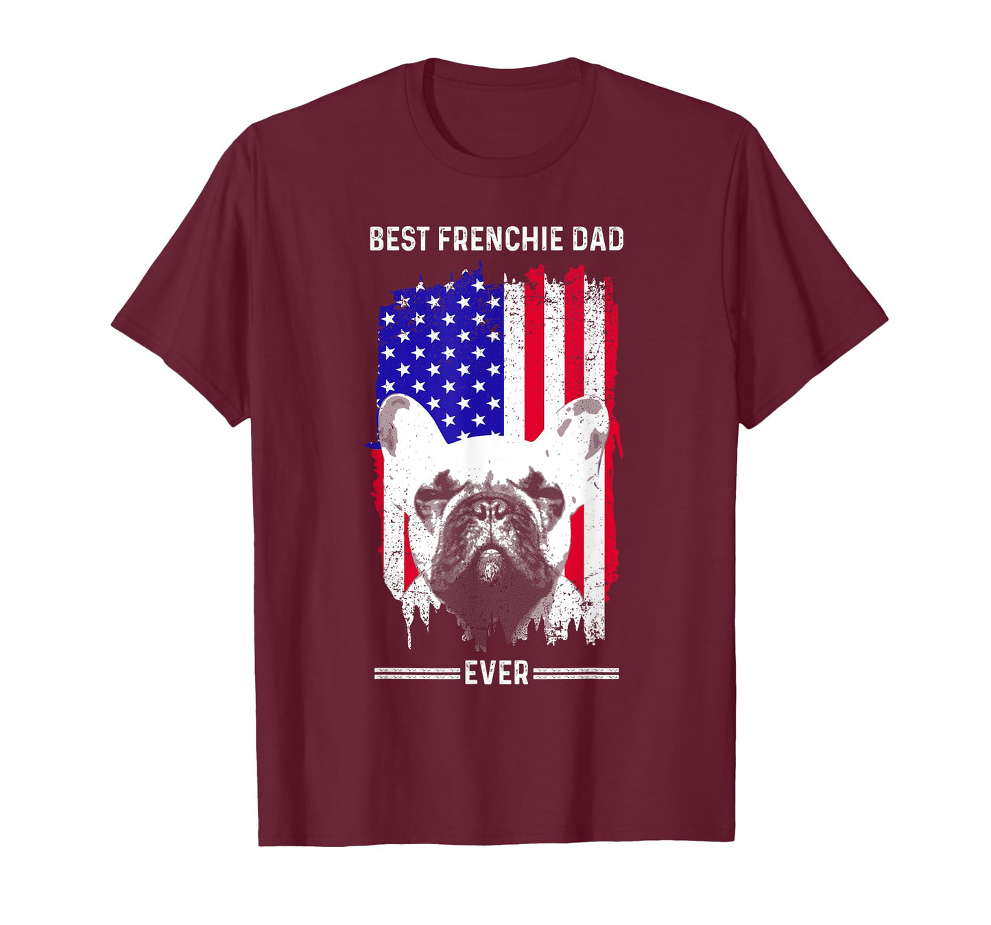 Funny French Bulldog Art For Men Dad Father Frenchie Bulldog T-Shirt