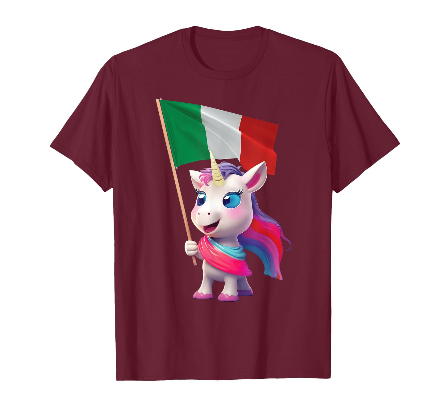 Italy Flag Unicorn Italian Italia Rome Pizza Kids Adorable T-Shirt