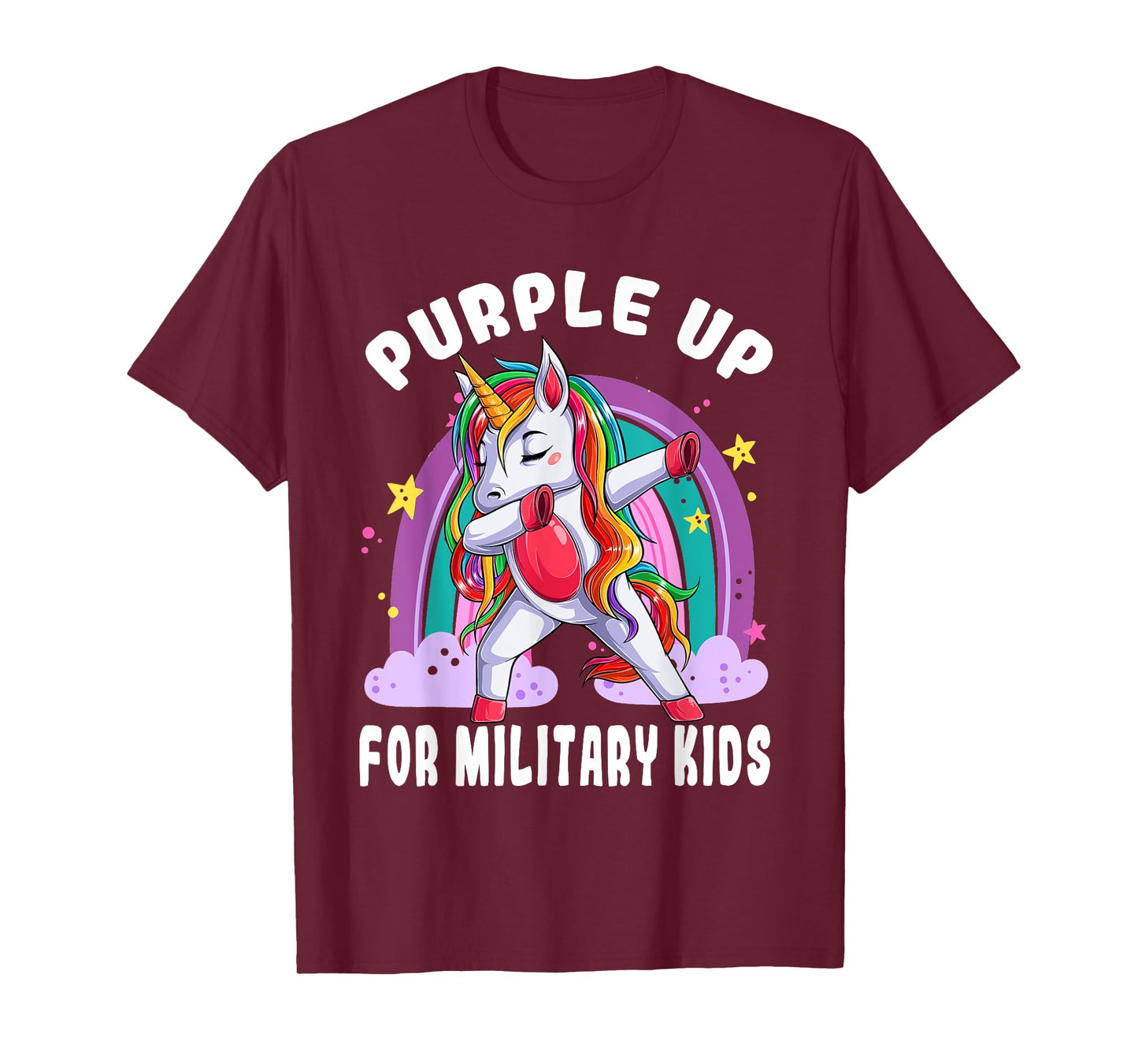 Awareness Month Purple Up Military Child Purple-Up Unicorn T-Shirt
