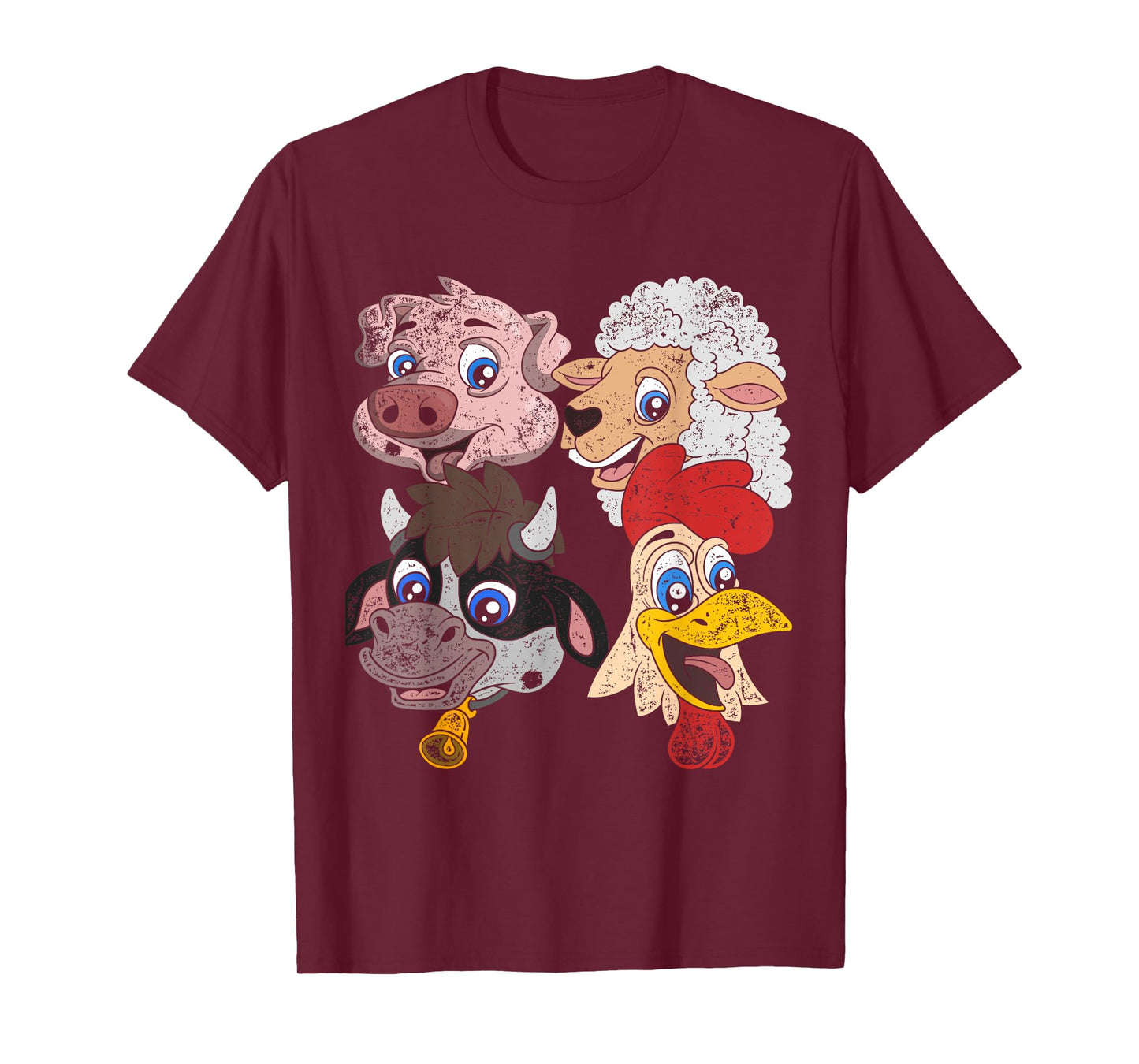 Pig Sheep Cow Chicken Kids Toddlers Funny Farm Squad Animal T-Shirt
