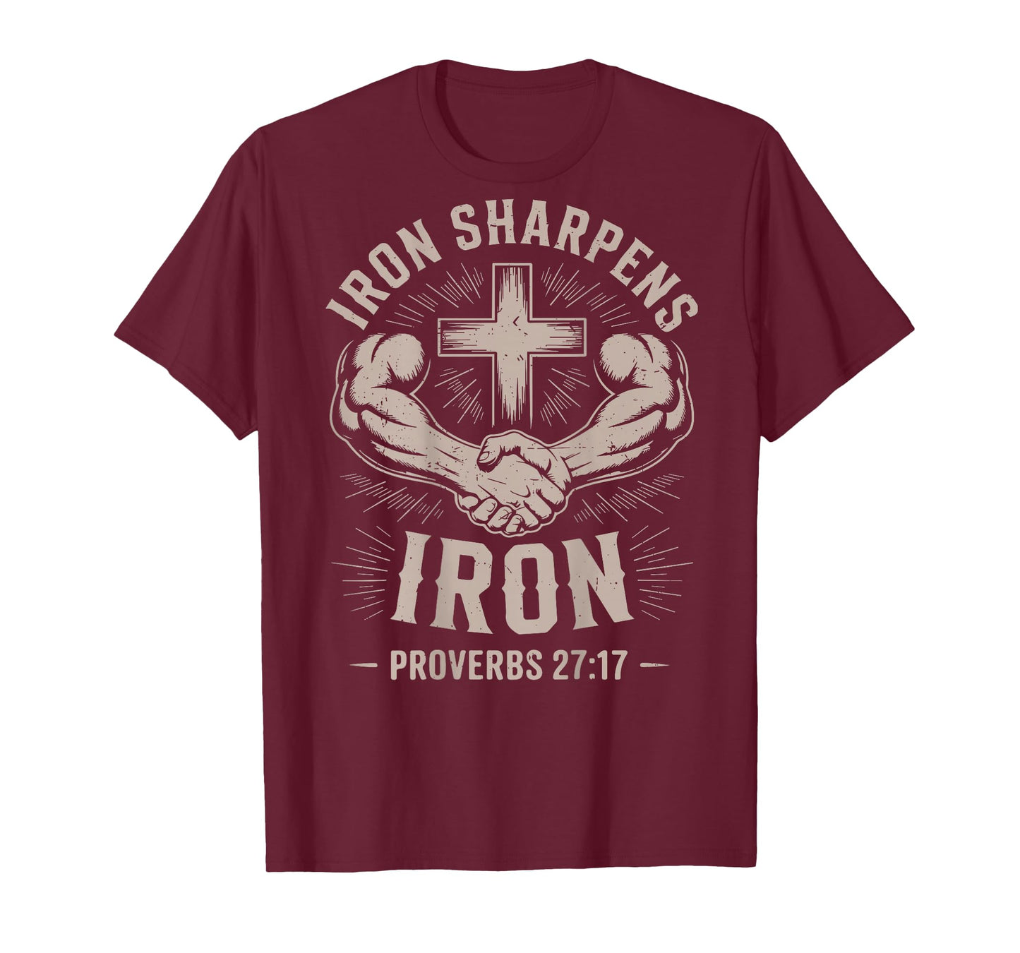 Men's Christian Workout Iron Sharpens Iron Christ Jesus Gym T-Shirt