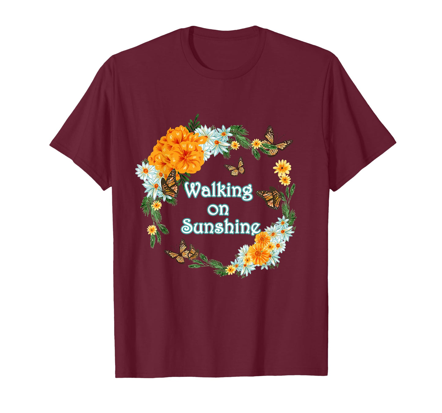 Walking on Sunshine Monarch Butterfly Vintage Summer Tshirt Men Women Girls Kids T-Shirt