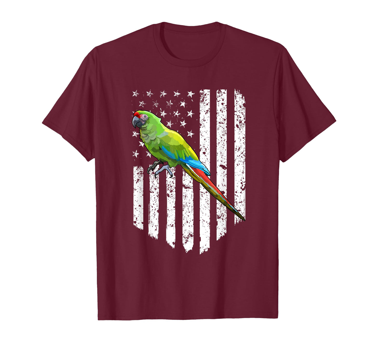 White American Flag Military Macaw Bird 4th Of July Women Men T-Shirt