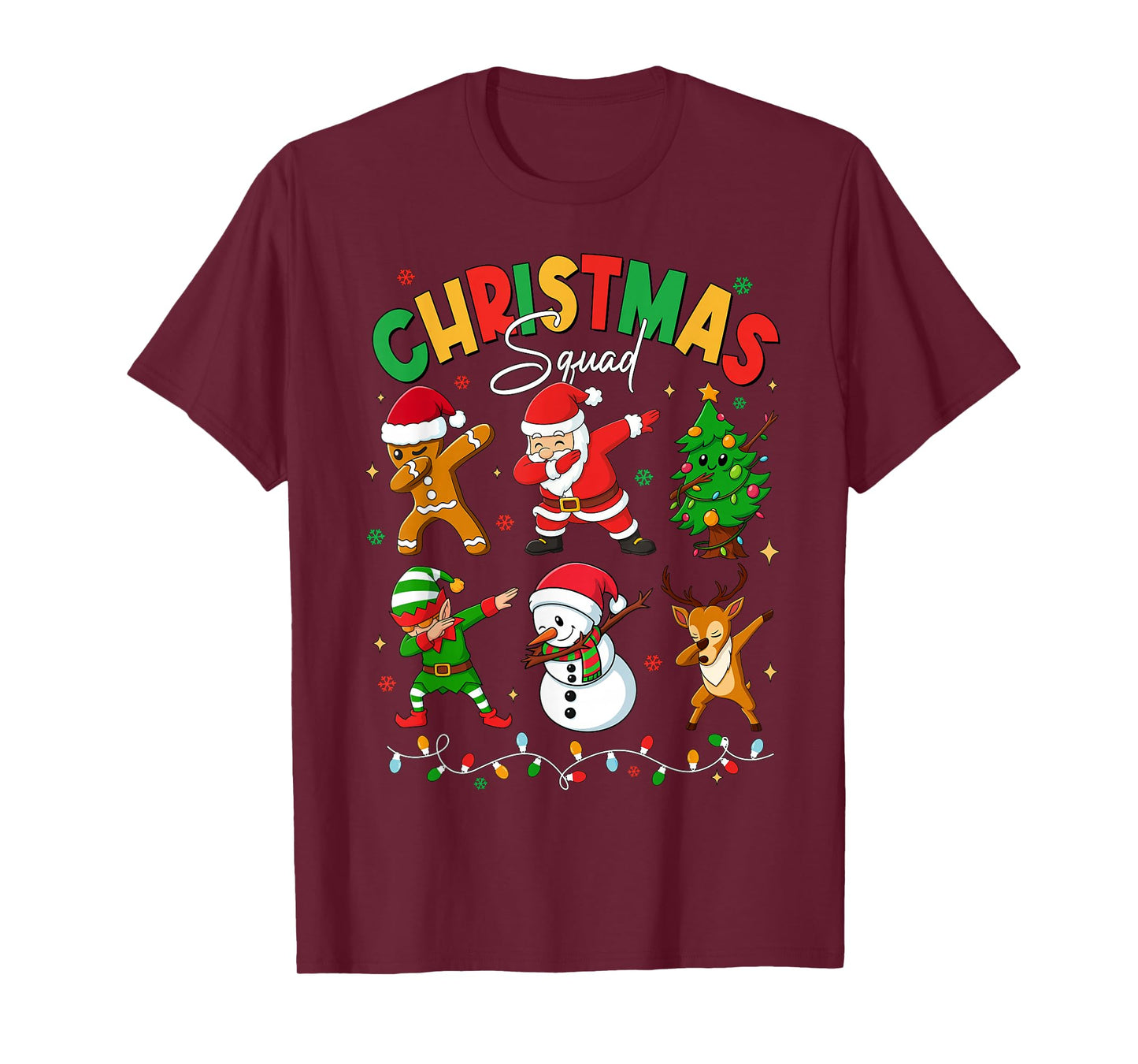 Dabbing Christmas Squad Santa Elf Family Matching Pajamas T-Shirt
