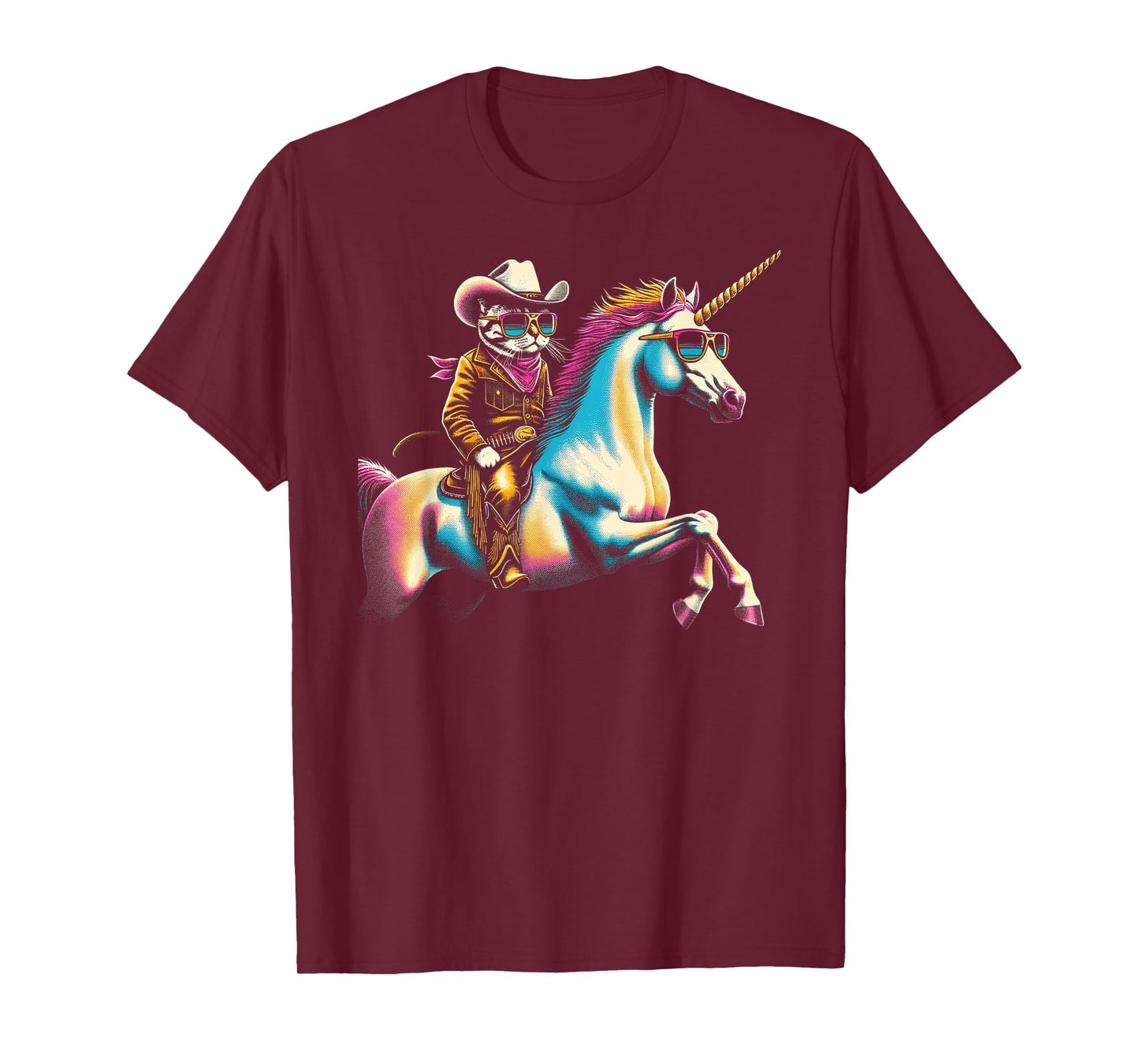 Cool Cowboy Cat & Unicorn Duo T-Shirt
