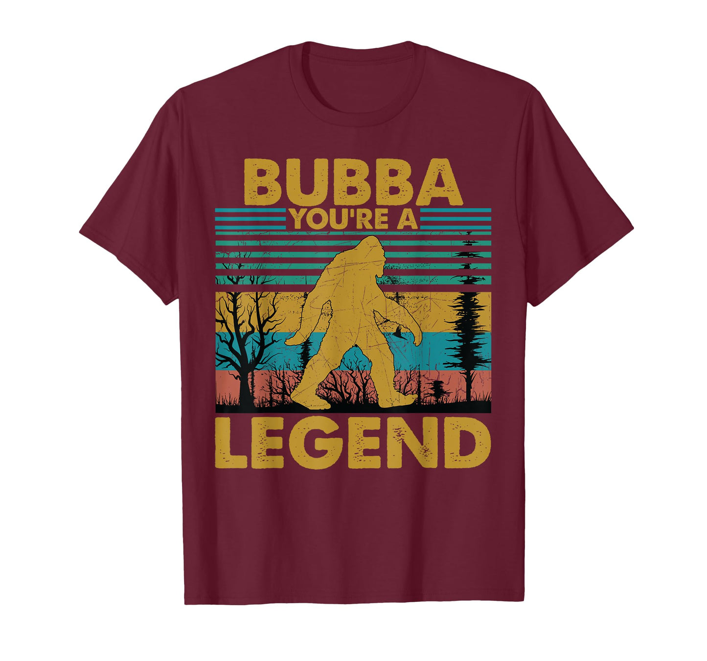 Bubba You're A Legend Retro Vintage Bigfoot Grandpa T-Shirt