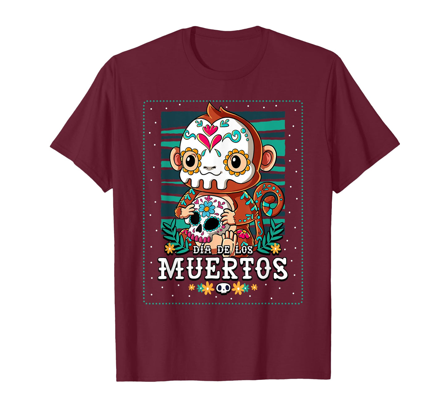 Dia De Los Muertos Monkey T-Shirt