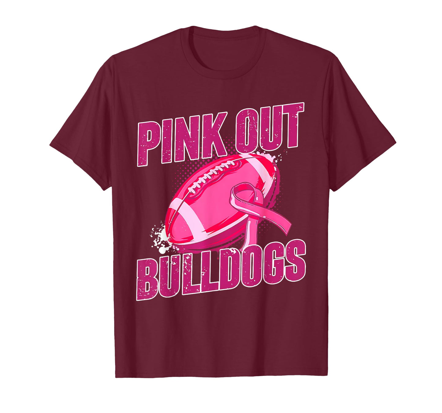 Bulldogs Pink Out Football Tackle Breast Cancer T-Shirt