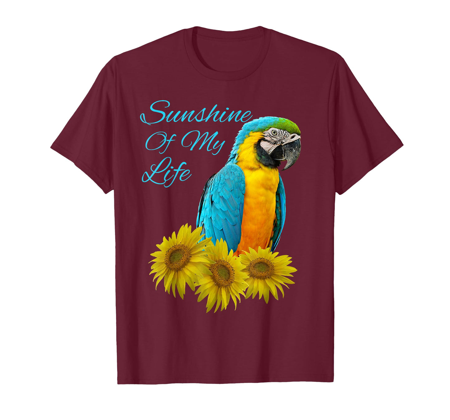 Yellow Chestnut Macaw Parrot Sunshine Sunflower T-Shirt
