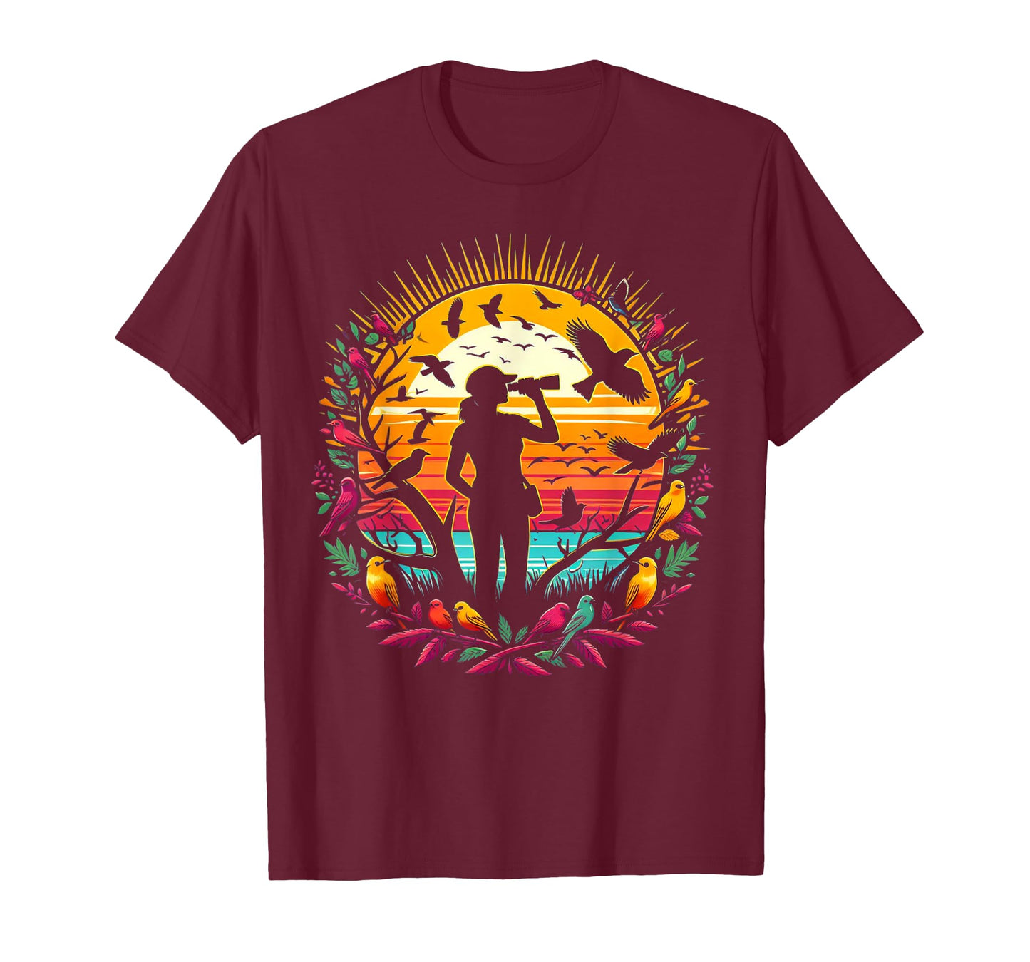 Fun Colorful BirdWatcer Birder Birding Women's Cute Bird T-Shirt