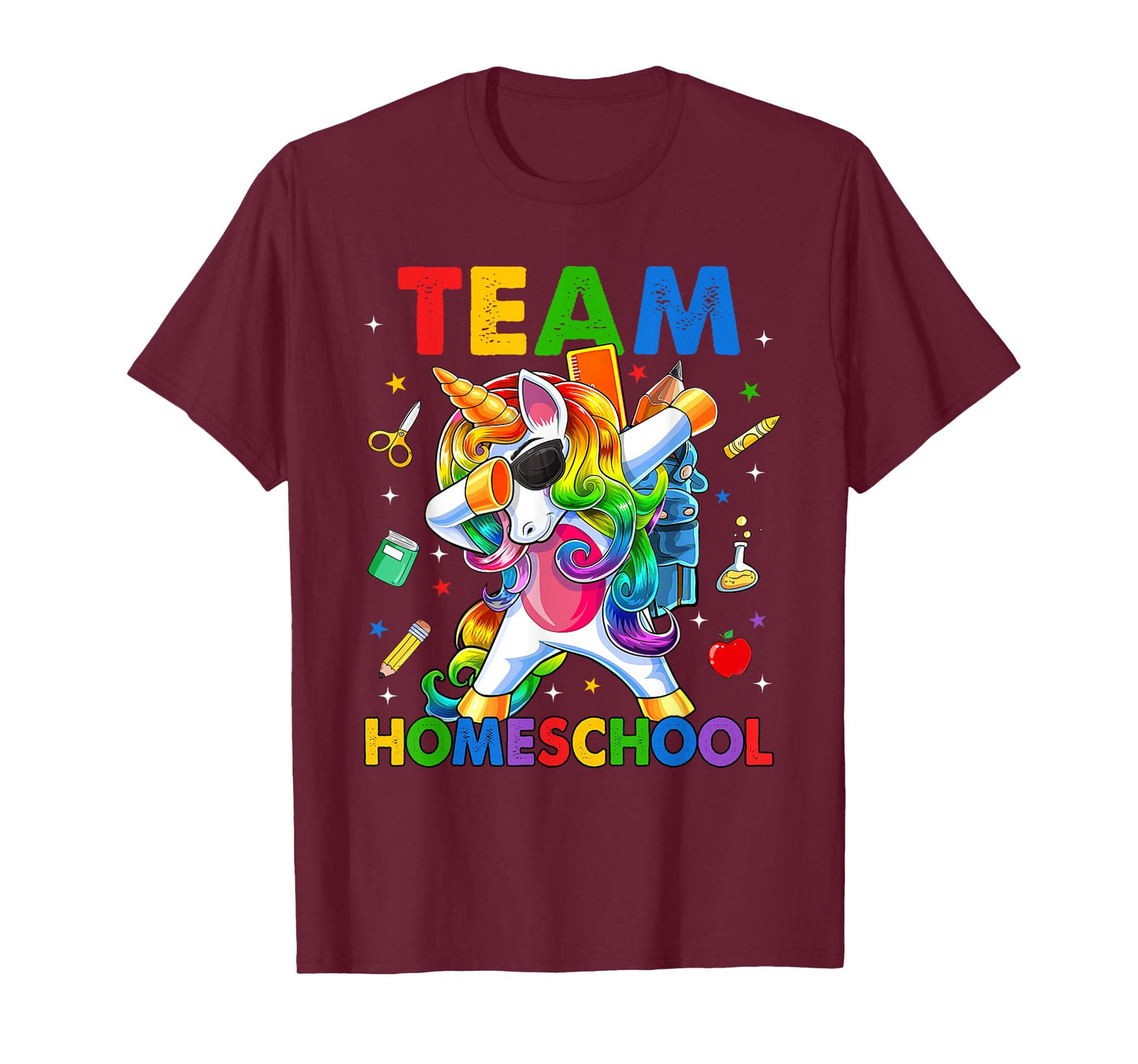 Team Homeschool Squad Dabbing Unicorn Back To School Kids T-Shirt
