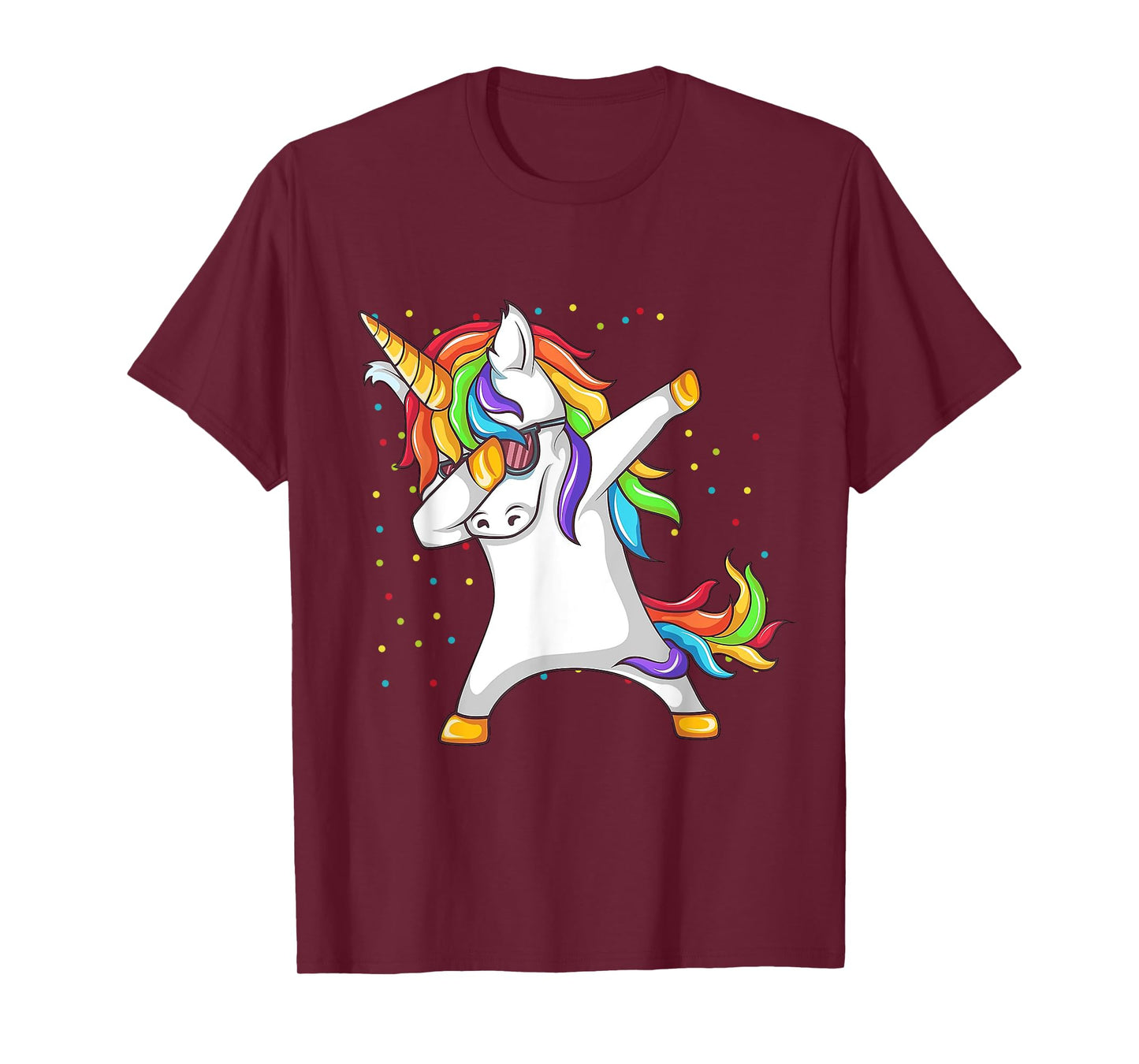 Dabbing Unicorn Rainbow Girls Kids Women T-Shirt