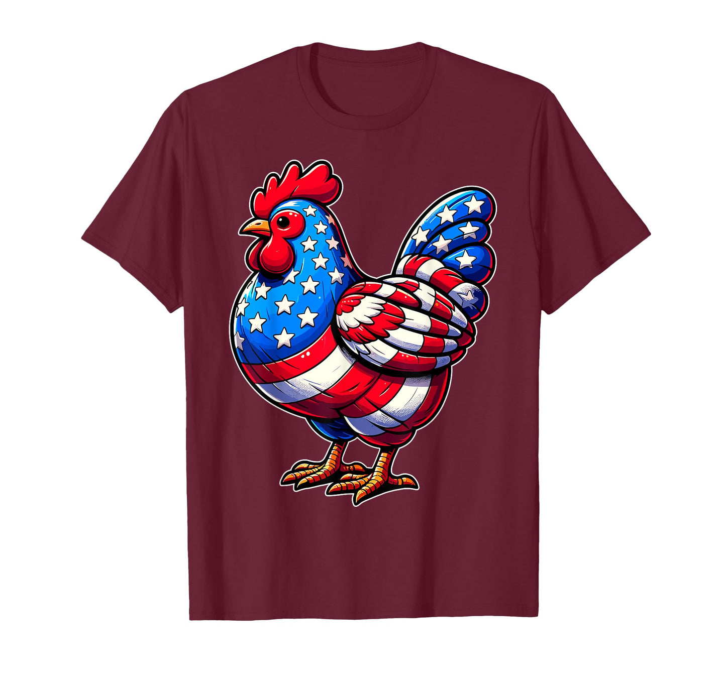 Chicken USA Flag Sunglasses 4th of July Patriotic Chicken T-Shirt for Women Men