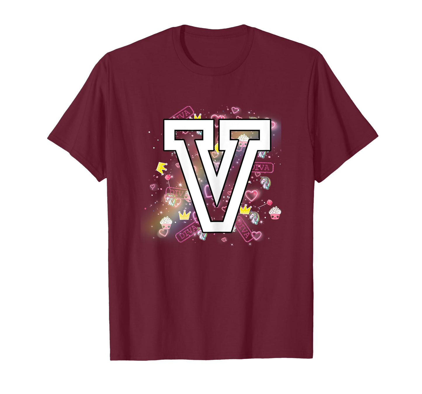 Kids Letter V Clothing For a Girl Who's Name Starts With V T-Shirt