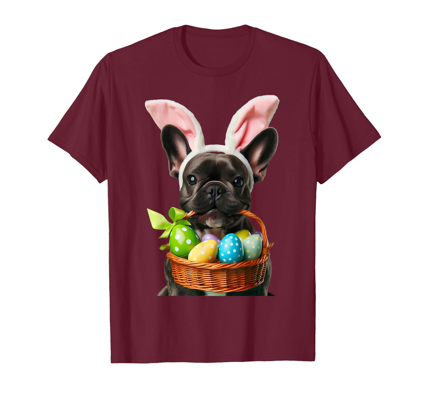 Cute Bunny Ear French Bulldog Dog Easter Eggs Basket Owner Men Women Girls Kids T-Shirt