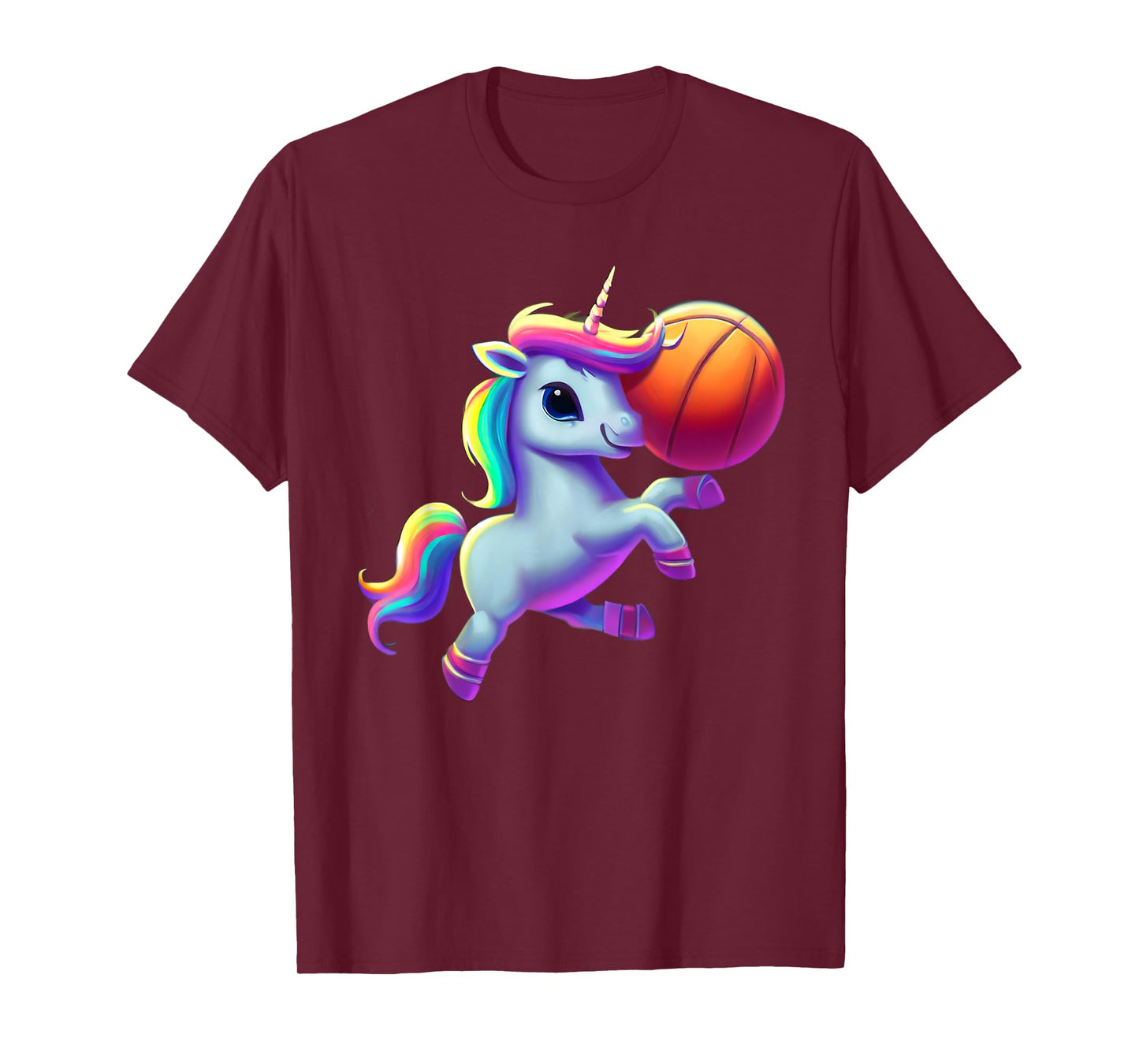 Unicorn Playing Basketball Cool Funny Unicorns Basketball T-Shirt