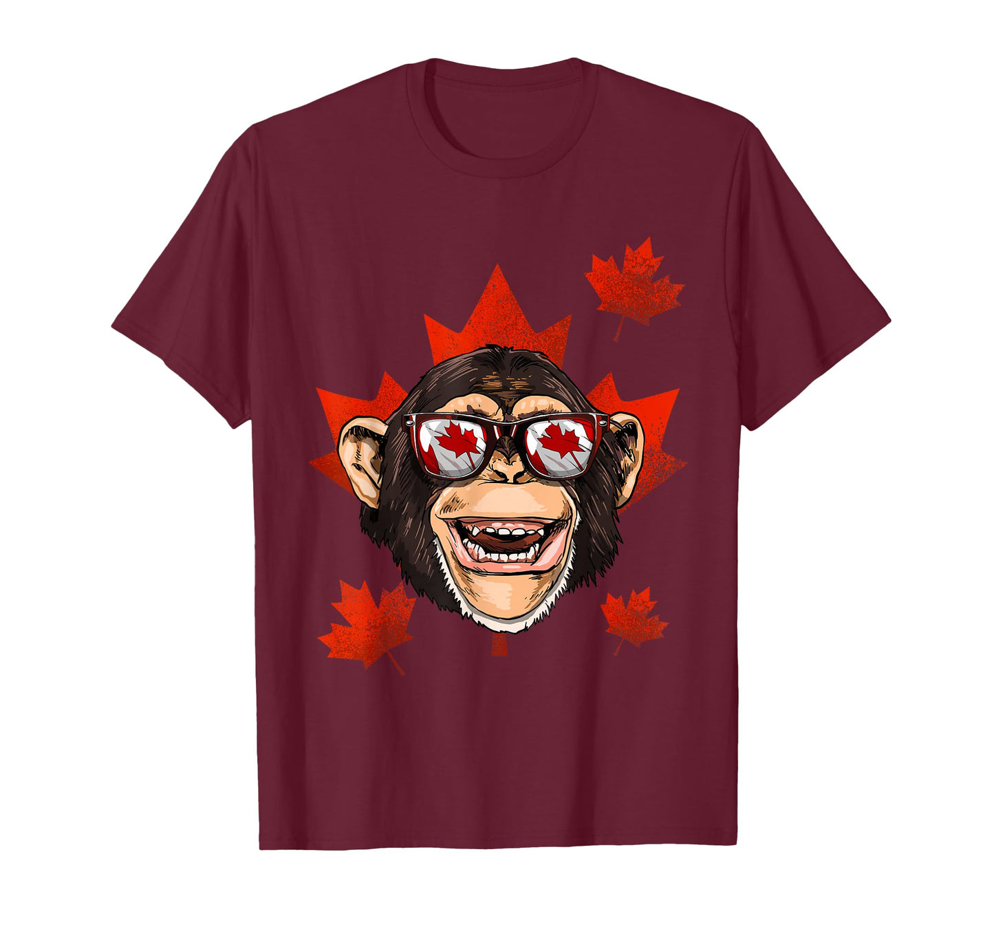 Canadian Monkey Maple Leaf Patriotic Canada Flag T-Shirt