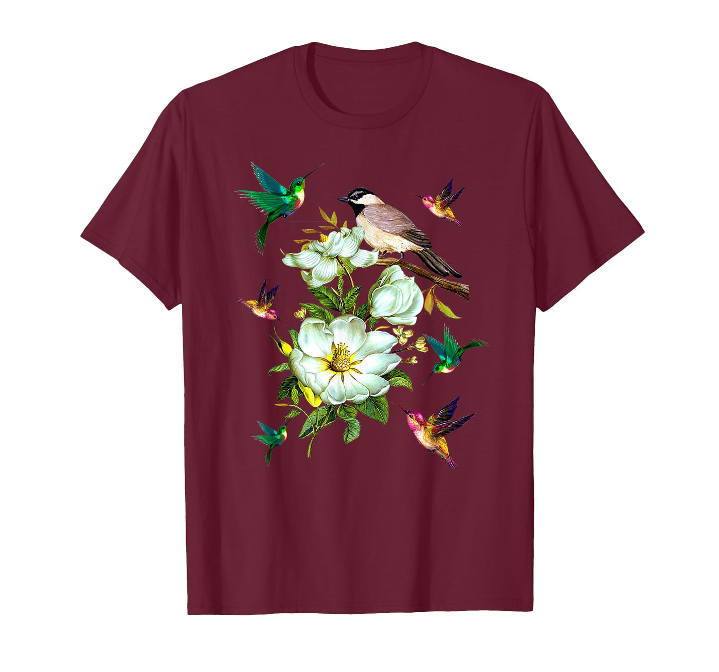 Hummingbird Flowers T Shirt Gift Lover Tee Women Men Kids T-Shirt