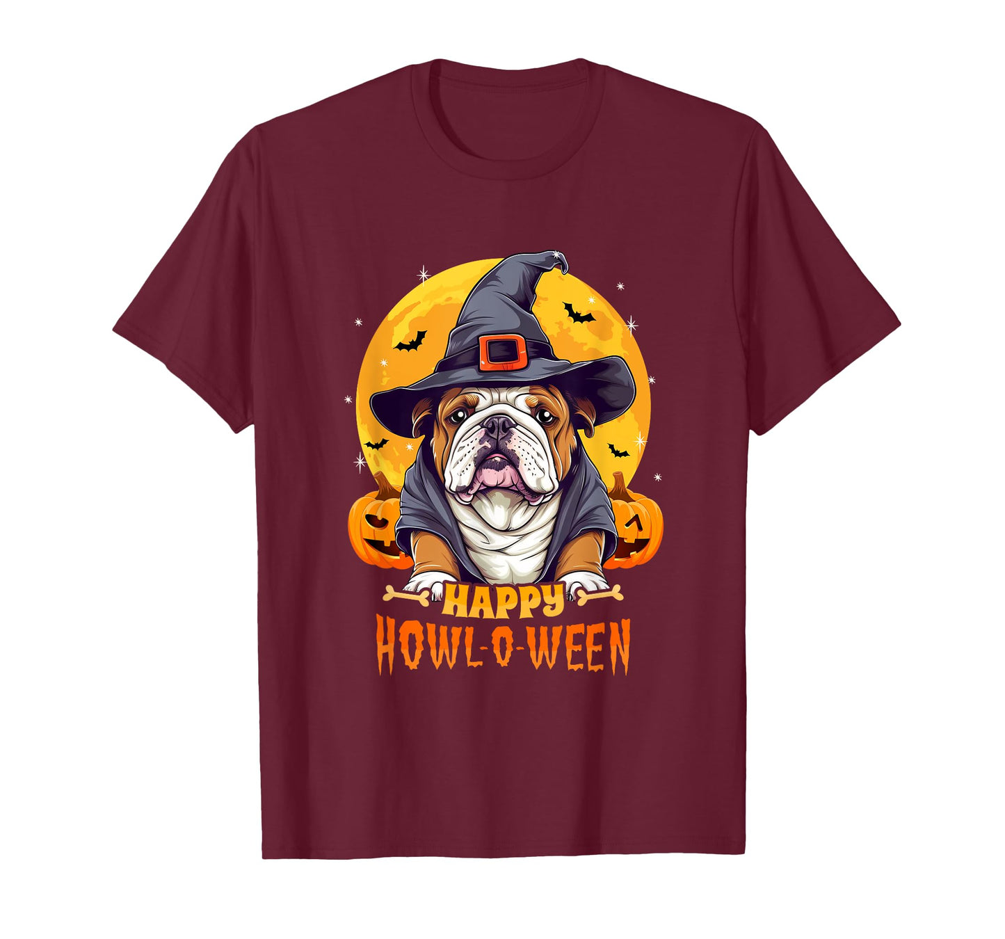 English Bulldog Halloween Dog Howl O Ween Funny Pet T-Shirt