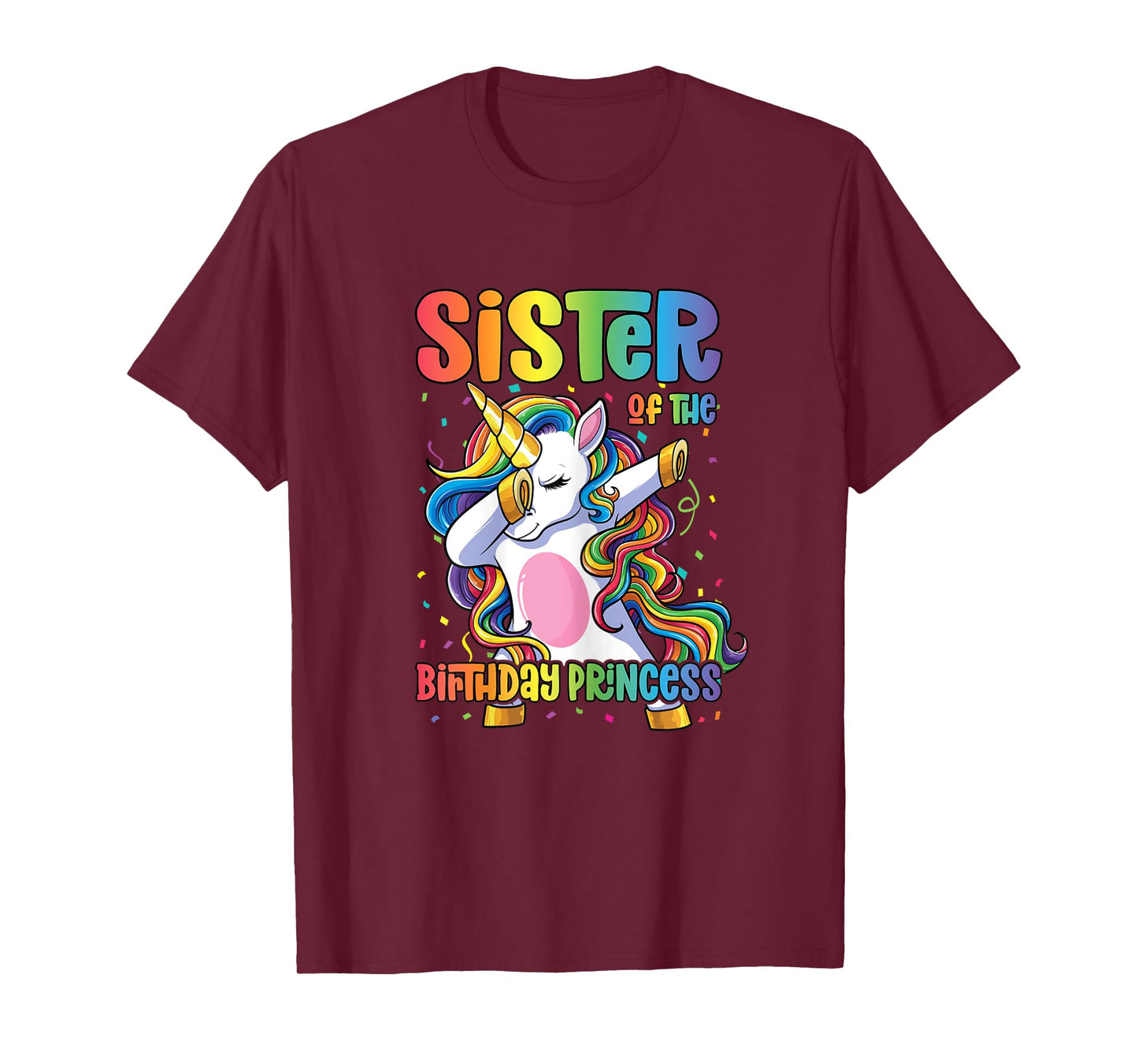 Sister of the Birthday Princess Shirt Girl Dabbing Unicorn T-Shirt