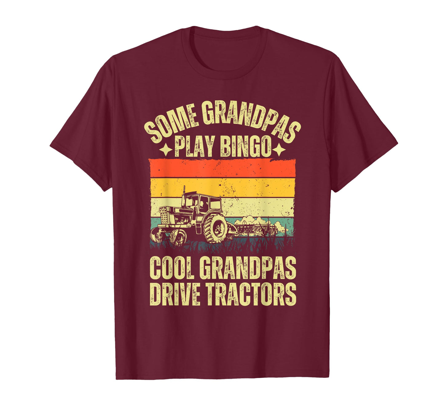 Tractor Art For Grandpa Men Farming Farmer Farm Tractor T-Shirt