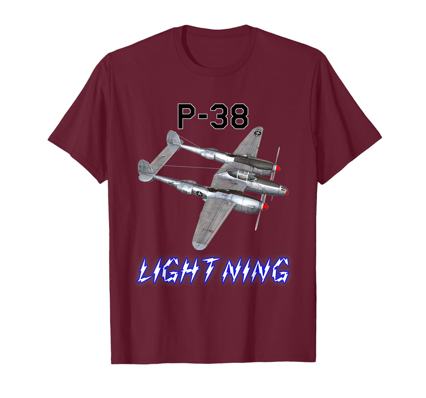 P-38 Lightning USAF Warbird WW2 Plane T-Shirt