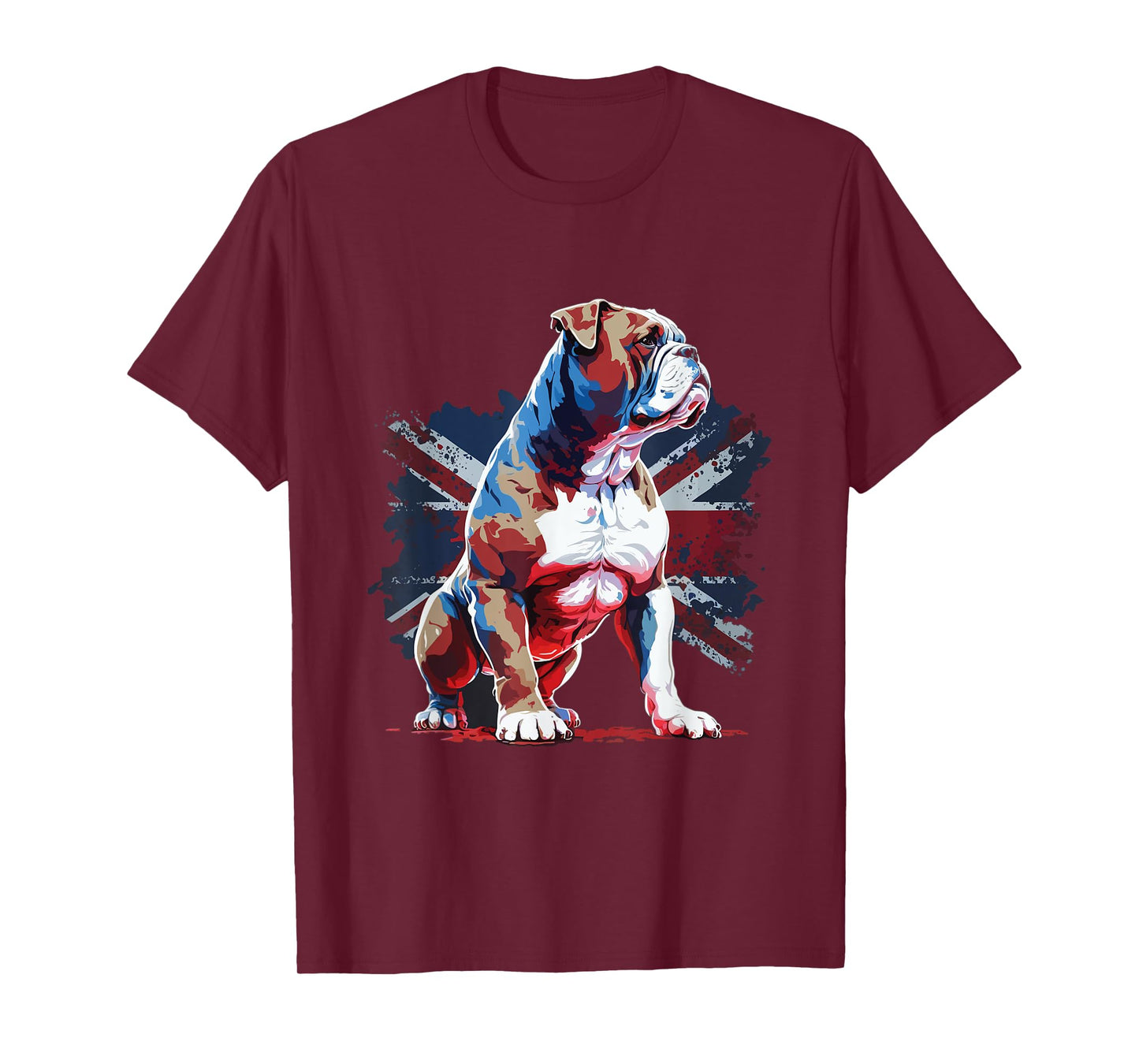 British Bulldog with union jack flag T-Shirt