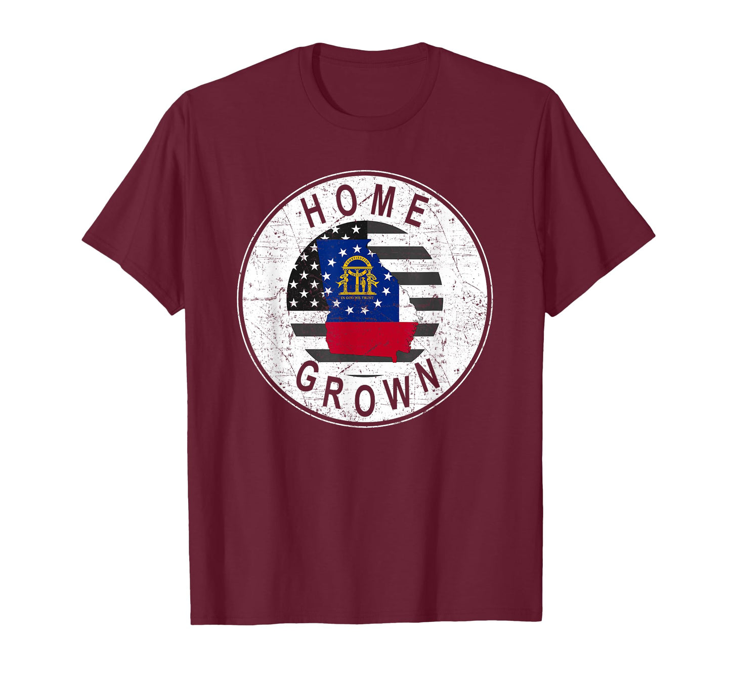 Proud America State Flag US Home Grown Georgia T-Shirt
