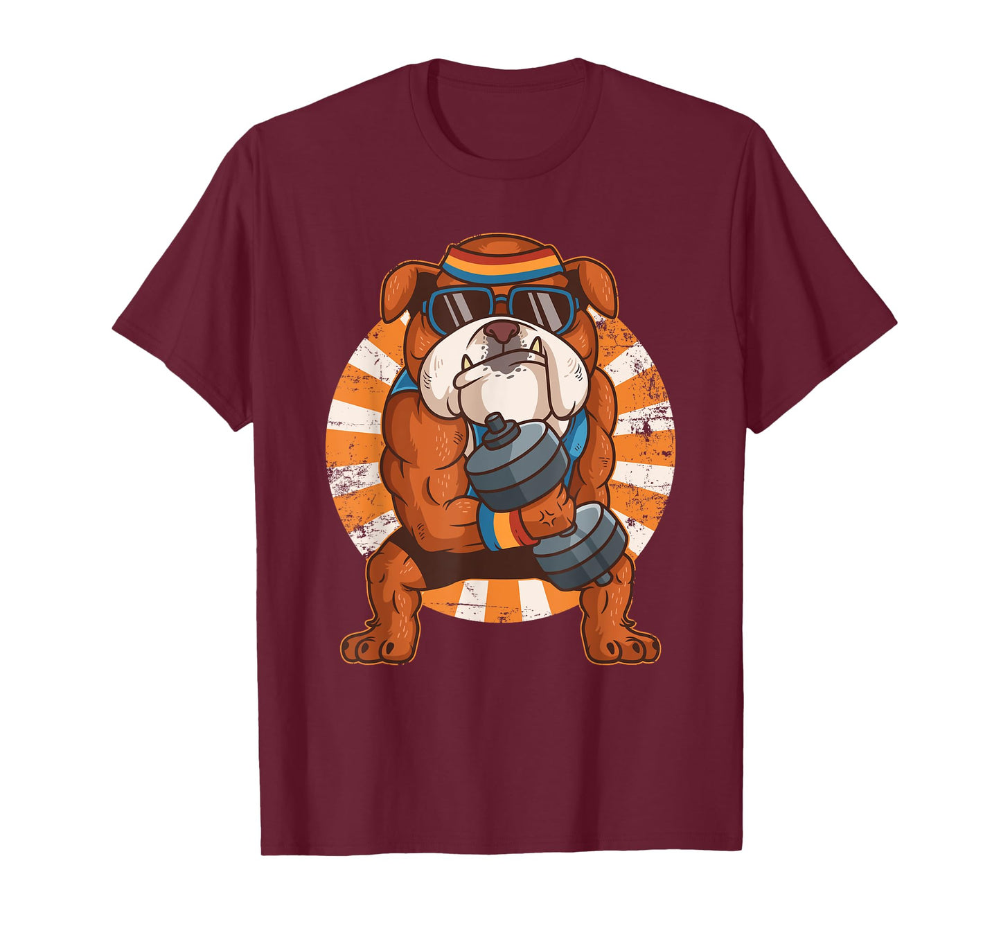 Bulldog Weight Lifting Workout Gym Training Dog Lovers T-Shirt for Men Women Kids