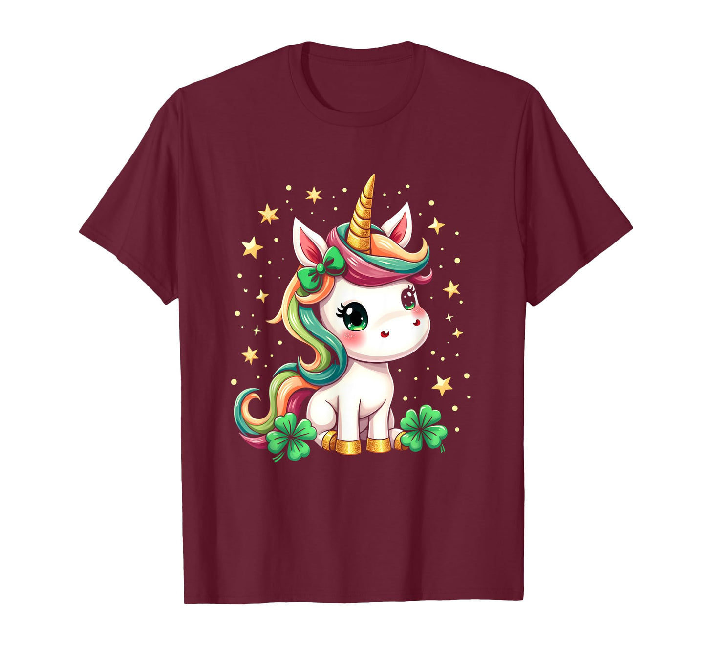 Cute Unicorn Shamrock St Patricks Day Lepricorn Girls Kids T-Shirt