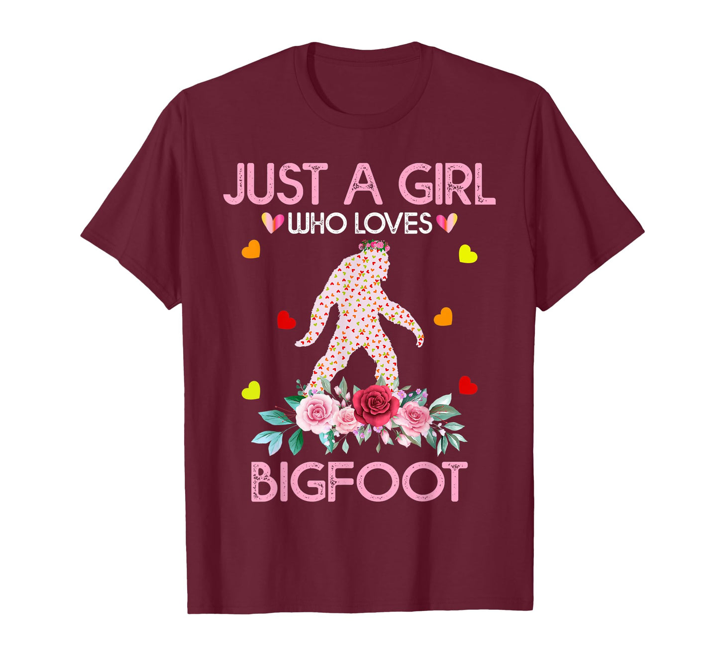 Bigfoot Shirt For Women Kids Just A Girl Who Loves Bigfoot T-Shirt